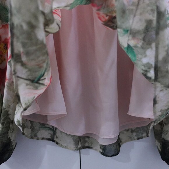 White House Black Market Placed Floral Off Shoulder Blouse Multicolor Size M Nov - Picture 5 of 8
